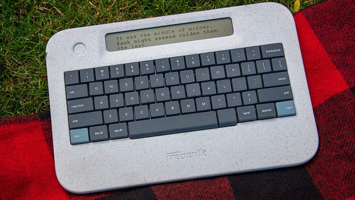 A device is offered for those who like to type, but do not want to be distracted by something else.