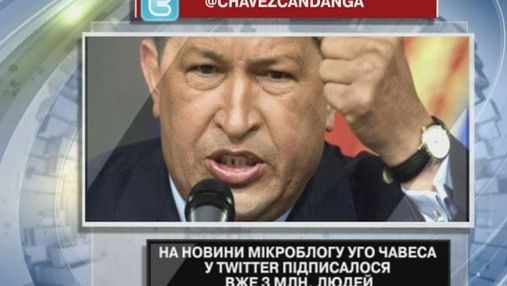 На новости микроблога Уго Чавеса в Twitter подписалось уже 3 млн человек
