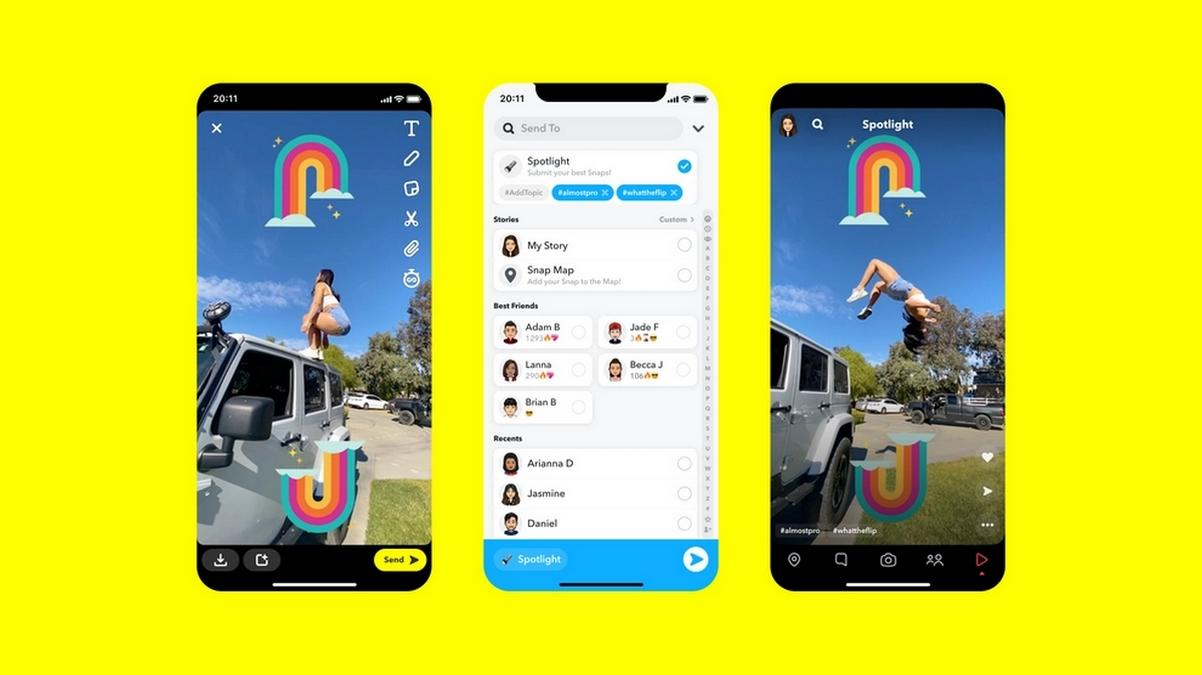 Snapchat запустил конкурента TikTok под названием Spotlight