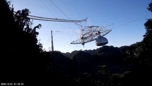 Руйнування телескопа Аресібо: шокуюче відео обвалу споруди