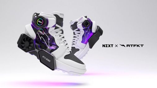 NZXT и RTFKT показали кроссовки, похожие на мини-ПК с дисплеем и копией GeForce RTX 3080